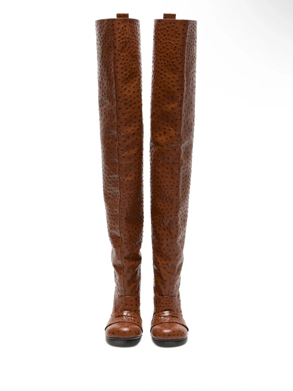 Acne Studios Thigh-High Leather Boots - Cognac Brown